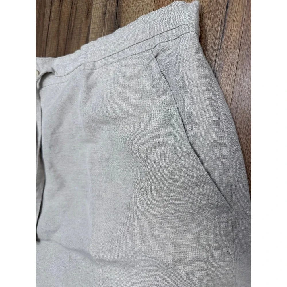 Cubavera Linen Blend Pants Light‎ Beige Drawstring Relaxed Fit XL NWOT